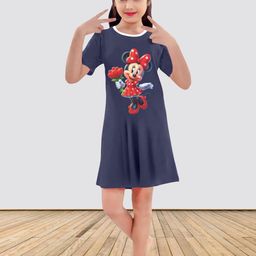 MGRS Girls Navy Blue Cotton Printed Tshirts-picture-35