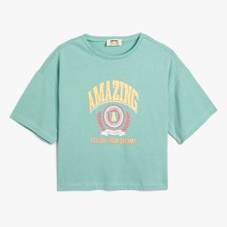 Koton Girls Typography Printed T-shirt-image-93