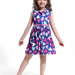Hola Bonita Girls Printed Fit & Flare Dress-image-4