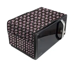 Waterproof & Dustproof PVC Microwave Oven Top Cover with 6 Utility Pockets, Flo-image-99