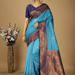 HI FI NX Floral Woven Design Zari Kanjeevaram Saree-image-11