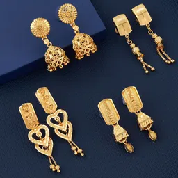 Anouk Set Of 4 Gold-Plated Ghungroo Beaded Dome Shaped Jhumkas-picture-23