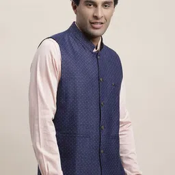 Turtle Printed Reversible Nehru Jacket image 3