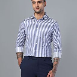 DON VINO India Slim Fit Vertical Striped Cotton Formal Shirt-image-45