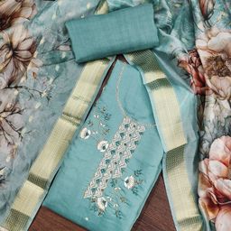ASISA Floral Embroidered Beads And Stones Unstitched Dress Material-image-91