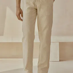 Andamen Men Striped Ultra Easy Wash Pleated Trousers-image-54