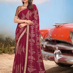 Laxmipati Beads and Stones Poly Chiffon Saree-picture-33