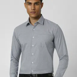 Van Heusen Men Spread Collar Micro Checked Cotton Slim Fit Formal Shirt-image-77