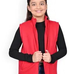 BAESD Girls Fleece Lightweight Open Front Jacket-image-81