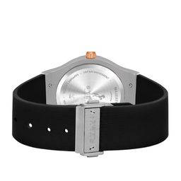 Sylvi Men Patterned Dial & Straps Analogue Multi Function Watch MTIC-Gold-silver-Black image 4