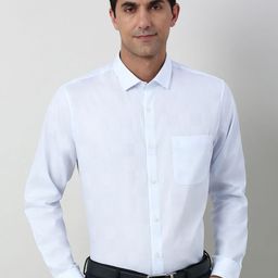 Peter England Elite Checked Spread Collar Chest Pocket Pure Cotton Slim Fit Formal Shirt-picture-10