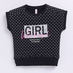 Ginie Girls Polka Dot Print Extended Sleeves Cotton Top-image-77