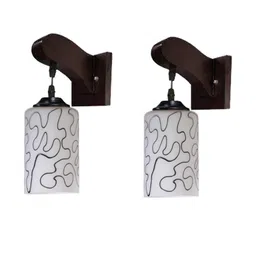Somil Premium Designer Glass Wall / Night Lamp Elegant & Stylish Dcor Accent for Modern Interiors, Color- Black, White, Size:- 19 X 24 X 24 CM-image-45