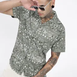 SHOWOFF Men Comfort Opaque Printed Casual Shirt-picture-13