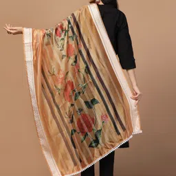 Kaizen TEXO FAB Ethnic Motifs Printed Organza Dupatta image 4