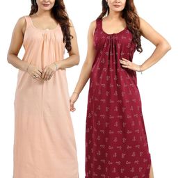 Inner Beats Pack Of 2 Cotton Blend Nightdress-picture-28