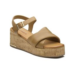 Peach Flores Women Leather Wedge Heel Sandals-21