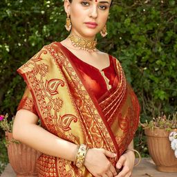 SHOP DROP Woven Design Zari Pure Silk Mysore Silk Saree-picture-37