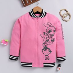 YK X Minute Mirth Girls Powerpuff Girls Printed Varsity Jacket-image-17