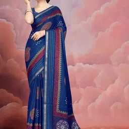 STAVA CREATION Ethnic Motifs Silk Cotton Mysore Silk Saree-image-33