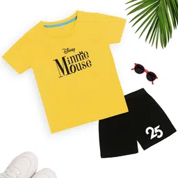 YK Disney Boys Printed Pure Cotton T-shirt with Shorts-image-44