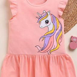 YK Print Flutter Sleeve Fit & Flare Dress-9