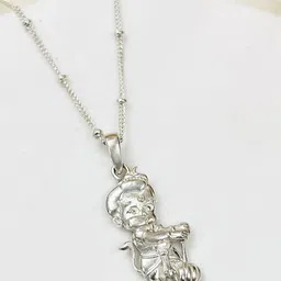 Unniyarcha 92.5Sterling Silver Bal Hanuman Pendant With Chain-image-10
