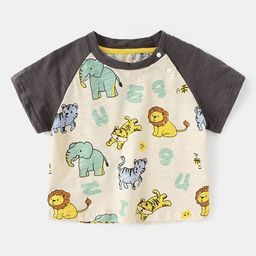 LULU & SKY Girls Animal Printed Applique T-shirt-image-50