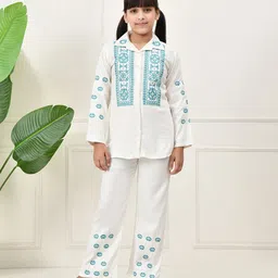 BAESD Girls Embroidered Long Sleeves Pure Cotton Shirt With Trousers-picture-40