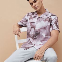 CODE by Lifestyle Men Abstract Printed Cuban Collar Casual Shirt-picture-32