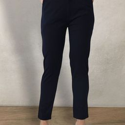 FITHUB Women Tapered Fit High-Rise Wrinkle Free Trousers-image-8