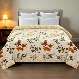 IVAZA Cream AC Room Double Bed Microfibre Comforter-image-33