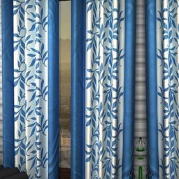 BELLA TRUE Blue & White 4 Pieces Floral Long Door Curtains-image-50