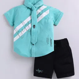 LITTLE COLLARS Boys Printed Shirt with Shorts-picture-41