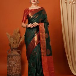 DIVASTRI Woven Design Zari Pure Silk Banarasi Saree-image-121