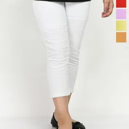 BAESD Girls Pack Of 4 Solid Pure Cotton Slim Fit Capris-image-80