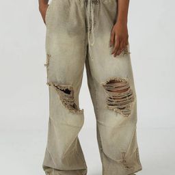 Chapter 2 Unisex Comfort Low-Rise Highly Distressed Heavy Fade Stretchable Jeans-image-67