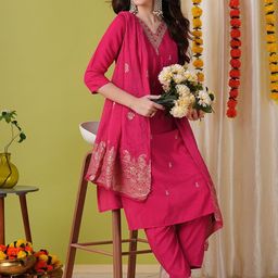 Moda Rapido Women Ethnic Motifs Embroidered Regular Thread Work Kurta with Trousers & With Dupatta-picture-32