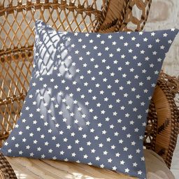 CASABLEU Blue & White 2 Pieces Star Printed Square Cushion Covers-image-95