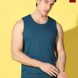 WOOSTRO 2-Pcs Odour-Free Combed Cotton Innerwear Vests VWS26(PLAIN PEACOCK)(ALONE MAROON)-image-7
