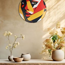 THE QUIRKY HOME Unmasked Power White & Yellow Printed Ceramic Wall Plate-image-29