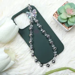 Threads & Beads mobile charm, fashion charm with metallic & transparent beads design Phone Charm image 2