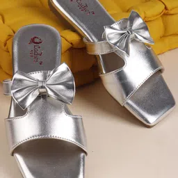 Ladies Hub Women Embellished Open Toe Flats with Bows-picture-14