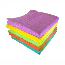 SHOP BY ROOM 5-Pcs White, Green 110 GSM Hand Towels-21