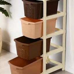 Myntra Elegant Homes Brown & Beige 4-Layer Water Resistant Drawer Organiser 73L-15