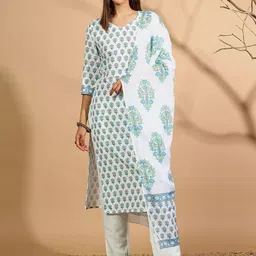 Anouk Women Floral Printed Regular Kurta with Trousers & With Dupatta-image-53