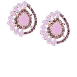 PUJVI Artificial Stone Studded Contemporary Studs-8