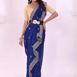Moda Rapido Ethnic Motifs Beads and Stones Pure Georgette Saree-image-93