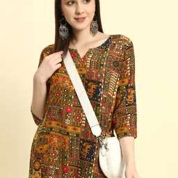 Mialo fashion Ethnic Motifs Printed Kurti-picture-58
