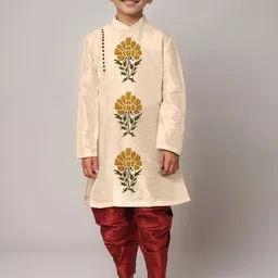 DEVOILER Boys Ethnic Motifs Printed Thread Work Kurta-19